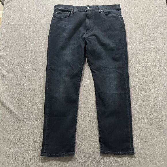 Levis Jeans Mens 38x30 Blue Premium Lot 502 Tapered Leg Stretch Denim Big E - Picture 1 of 11